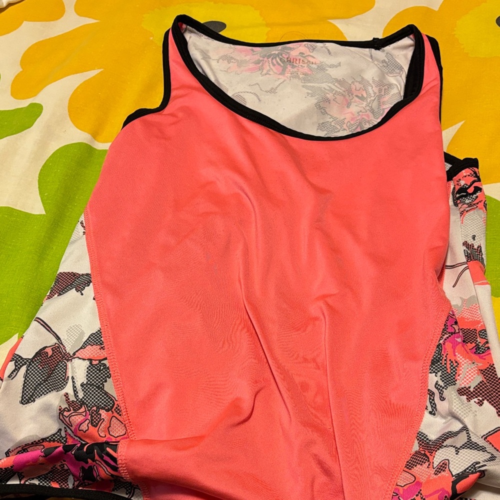 Tail Pink and Black Floral Tank Top